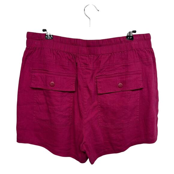 Effortless Chic Linen Blend Shorts Kut From The‎ Kloth Magenta Size L - Picture 4 of 6